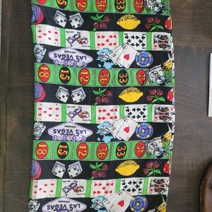 Nicole Miller Black Multi Casino Print Scarf
